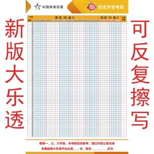 新版大乐透双色球走势图表格3d排列三五彩票店体育可擦广告海报