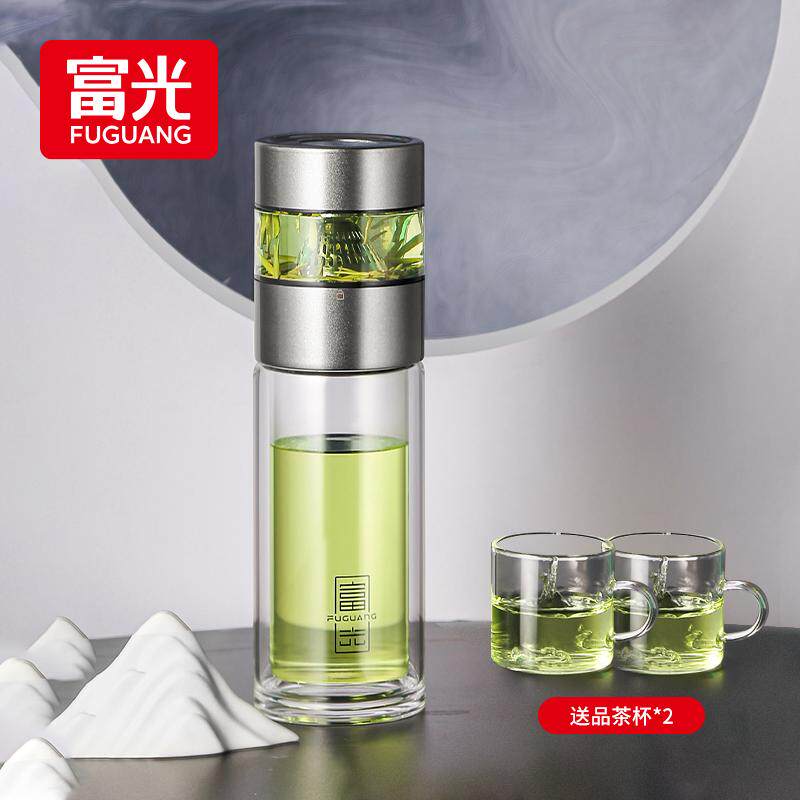 富光风雅泡茶师双层玻璃杯茶水分玻璃杯