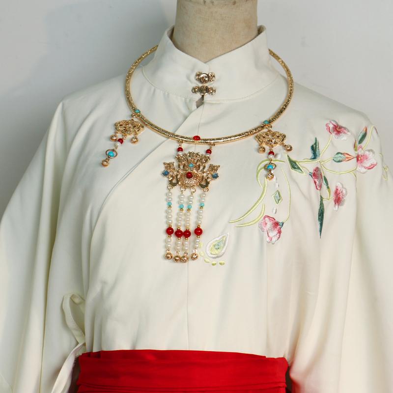 金属挂脖项圈马面裙汉服配饰