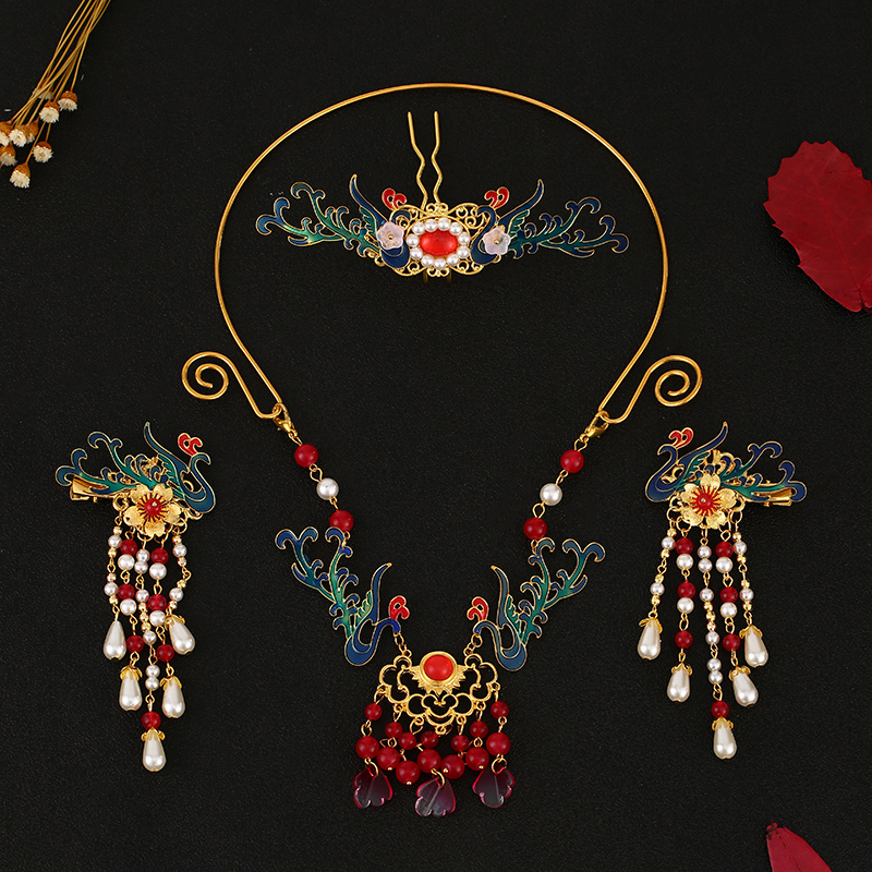 古风套装璎珞项圈仙气造型发冠