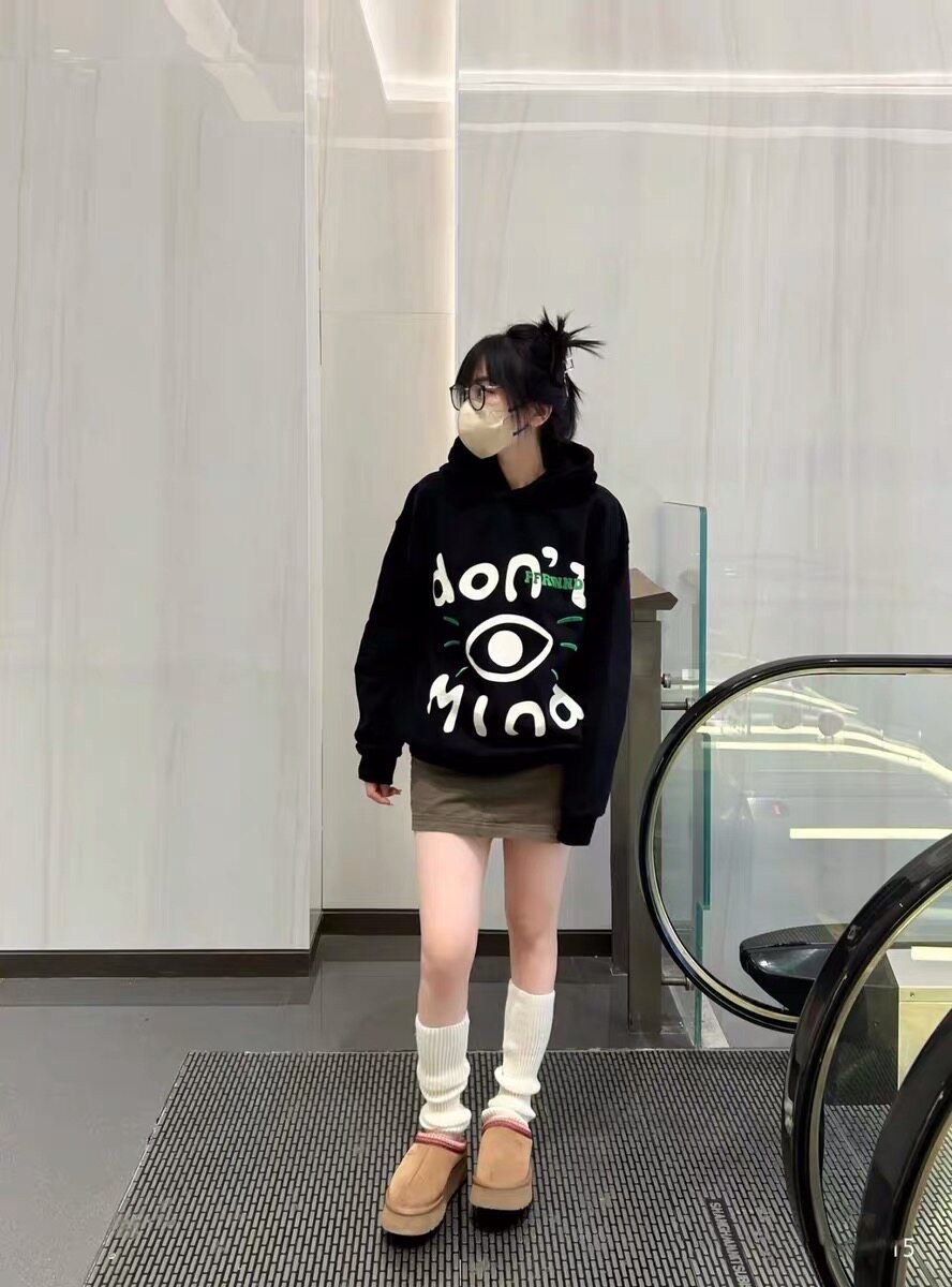 美式国潮牌复古设计感大眼睛印花卫衣/绒衫