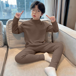 保暖内衣男童加磨毛德绒高领长袖秋衣秋裤套装青少年男孩打底衫