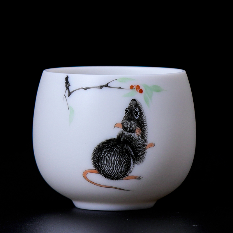 景德镇白瓷素烧主人杯定制姓氏