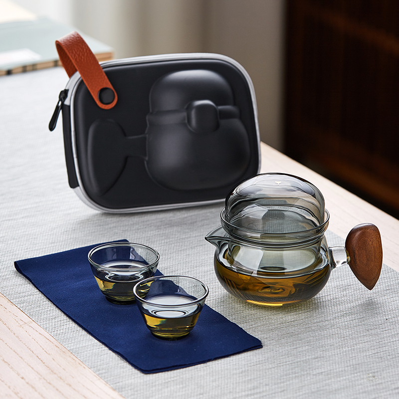 玻璃旅行茶具功夫茶壶套装