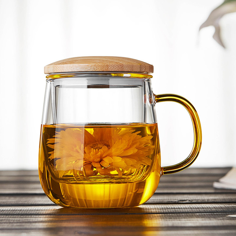 茶水分离办公室加厚耐热玻璃杯