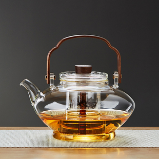 大泡茶壶茶具 玻璃蒸煮茶壶耐高温家用电陶炉烧水壶提梁壶2024新款