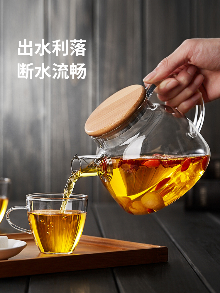 玻璃茶壶耐高温加厚电陶炉烧水壶家用养身煮花茶壶泡茶壶茶具套装