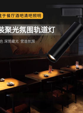 酒吧清吧明装长筒聚光氛围轨道灯