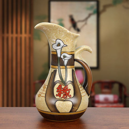 桌面花瓶陶瓷摆件家居装饰品客厅电视柜博古架摆设干中式花插祝福