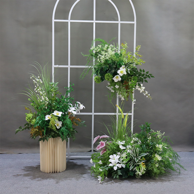 婚礼装饰花艺森系舞台背景挂花迎宾区路引地排花橱窗软装布置道具