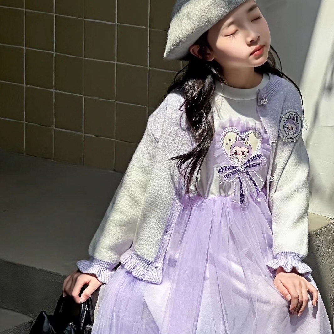 女童2025年新款拉布布公主裙子小女孩时尚裙子女宝宝连衣裙两件套