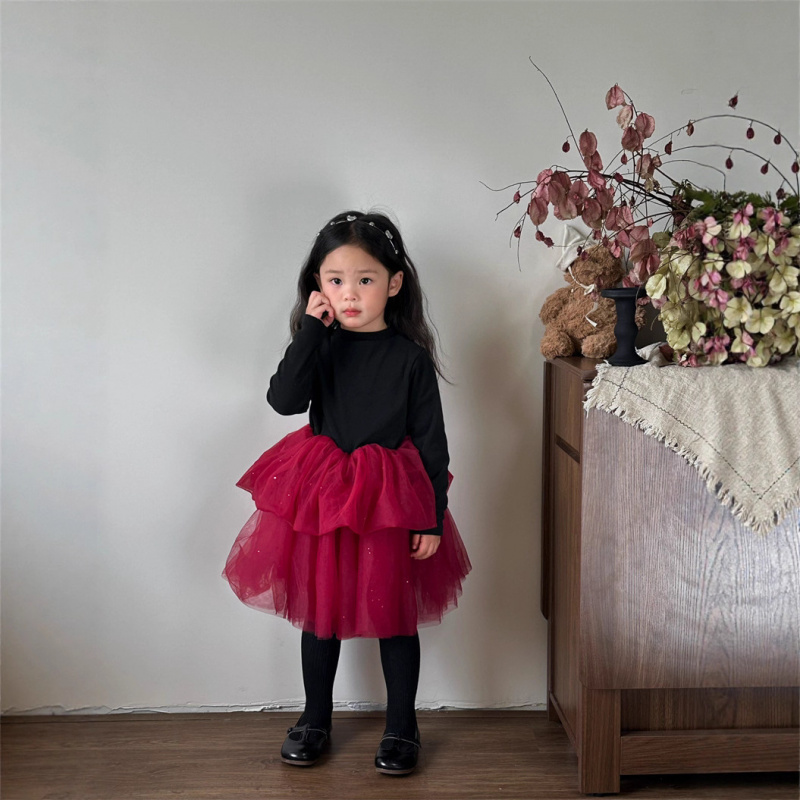 2025秋冬新款韩版童装女童亮片纱