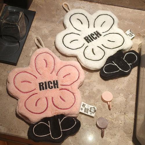 花朵挂式吸水速干加厚擦手巾