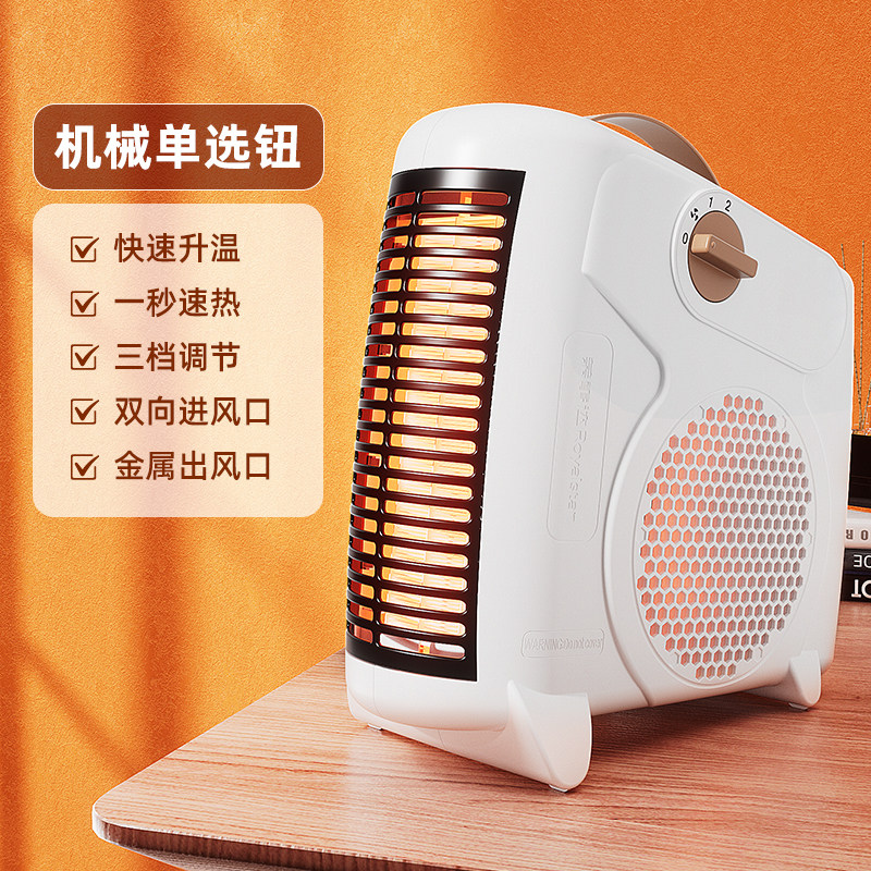 Royalstar Heater Electric Fan Heater Small Sun Heater for Home Energy-Saving Small Office Hot Air Blower Stove Small