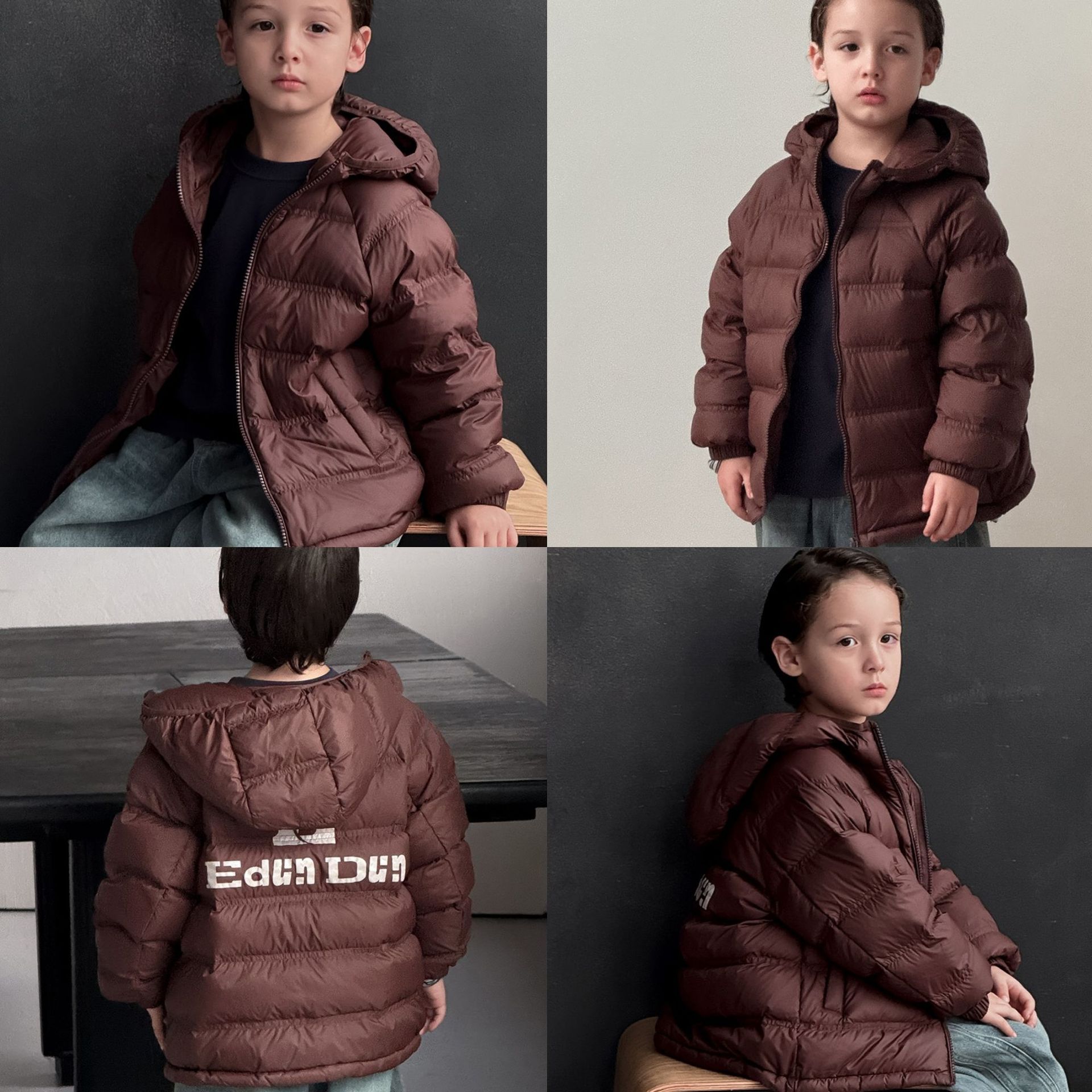 【新国标90白鸭绒】2025冬季新款儿童韩版连帽羽绒服保暖外套批发