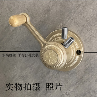 推拉晾衣架手摇器升降机晒衣架摇手器阳台双杆升降器带钢丝绳 欧式