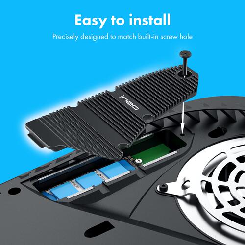 ineo PS5专用防尘散热器M.2SSD散热片适用于索尼PS5一体式镁铝CNC
