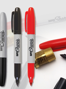 锐意防褪色记号笔油性大容量Super Marker sharpie33001黑色2.0MM