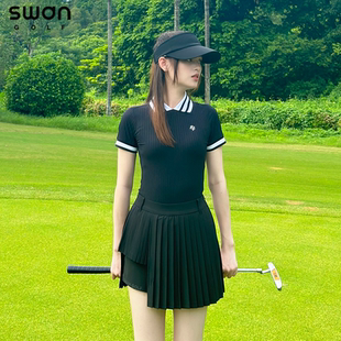 高尔夫女装套装2023新款高尔夫衣服女速干短袖T恤夏韩版女性感裙