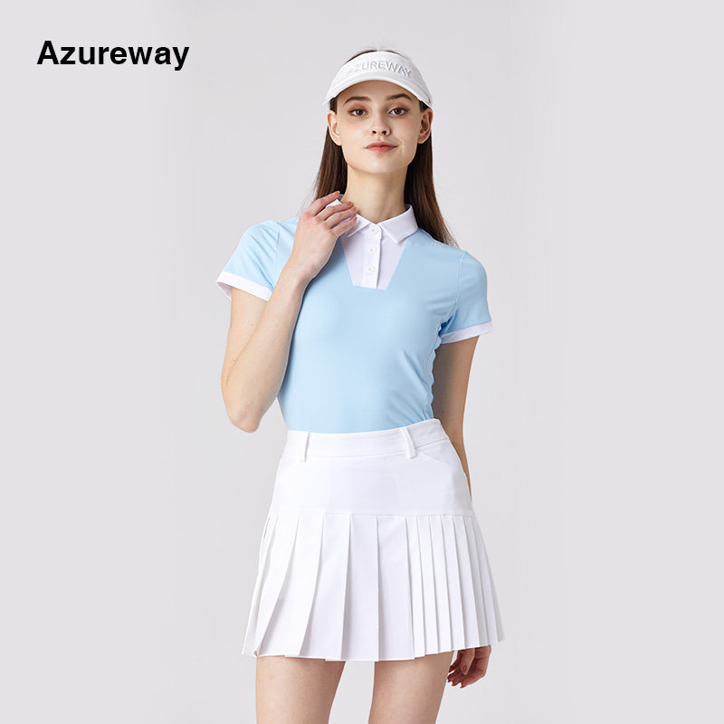 乐为高尔夫服装女套装短袖T恤夏速干运动上衣韩版golf女装百褶裙