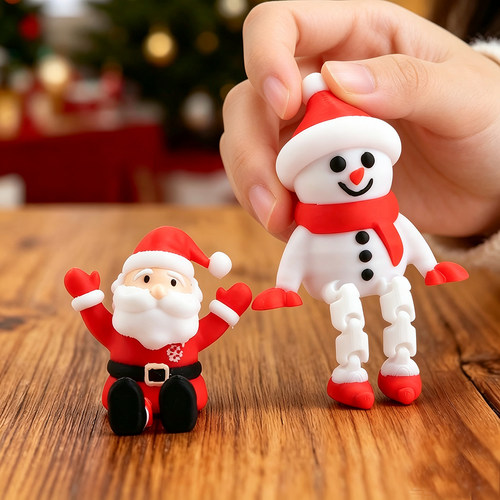 桌面摆件圣诞老人加小雪人公仔圣诞装饰品圣诞老人圣诞装饰橱窗