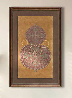 法式中古风复古葫芦装饰画东南亚美式餐厅好寓意挂画入户门厅壁画