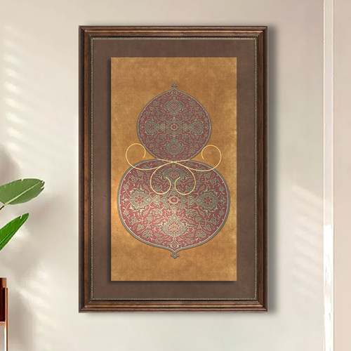 法式中古风玄关复古紫葫芦装饰画