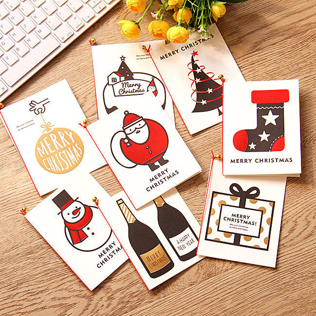 日韩文具 可爱简约创意圣诞老人铃铛贺卡祝福礼物卡片 多款可选,文具电教/文化用品/商务用品,贺卡/明信片,淘宝优惠券,粉丝福利购,淘宝优惠卷