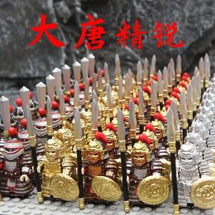适用乐高积木人仔第三方大唐王朝古代士兵宋军铁骑边防军铁骑军旗