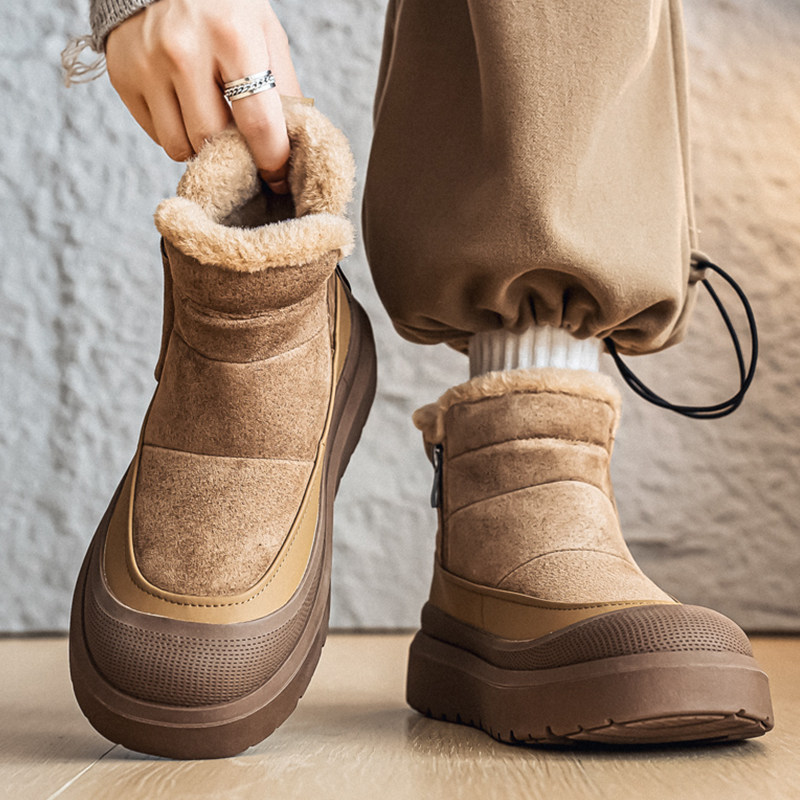 【大码加绒加厚雪地靴宽脚棉鞋】