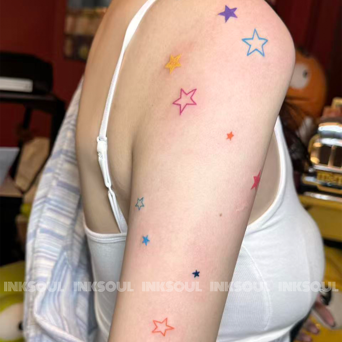 INKSOUL彩虹星匣甜酷星星纹身贴