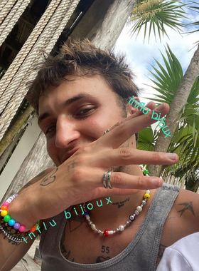 GD权志龙同款银灰巴洛克珍珠琉璃蘑菇eliou男iancharms项链anwar