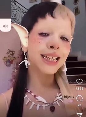 Melanie Martinez同款独立小众设计 草莓异形珍珠双层项链ins