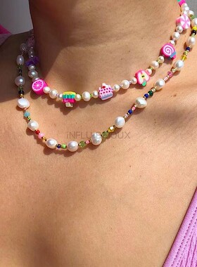 原创小众复古ins卡通趣味珍珠