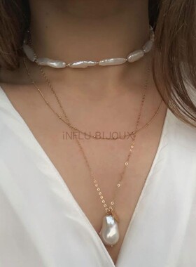 巴洛克珍珠复古多层叠戴长CHOKER