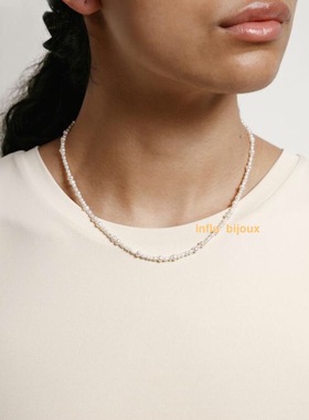 加拿大小众时髦Wolf Circus INS同款极细天然迷你小珍珠项链定制