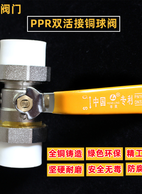 丰灵双活接全铜球阀ppr水管开关接头焊接热熔4分206分25阀门球阀