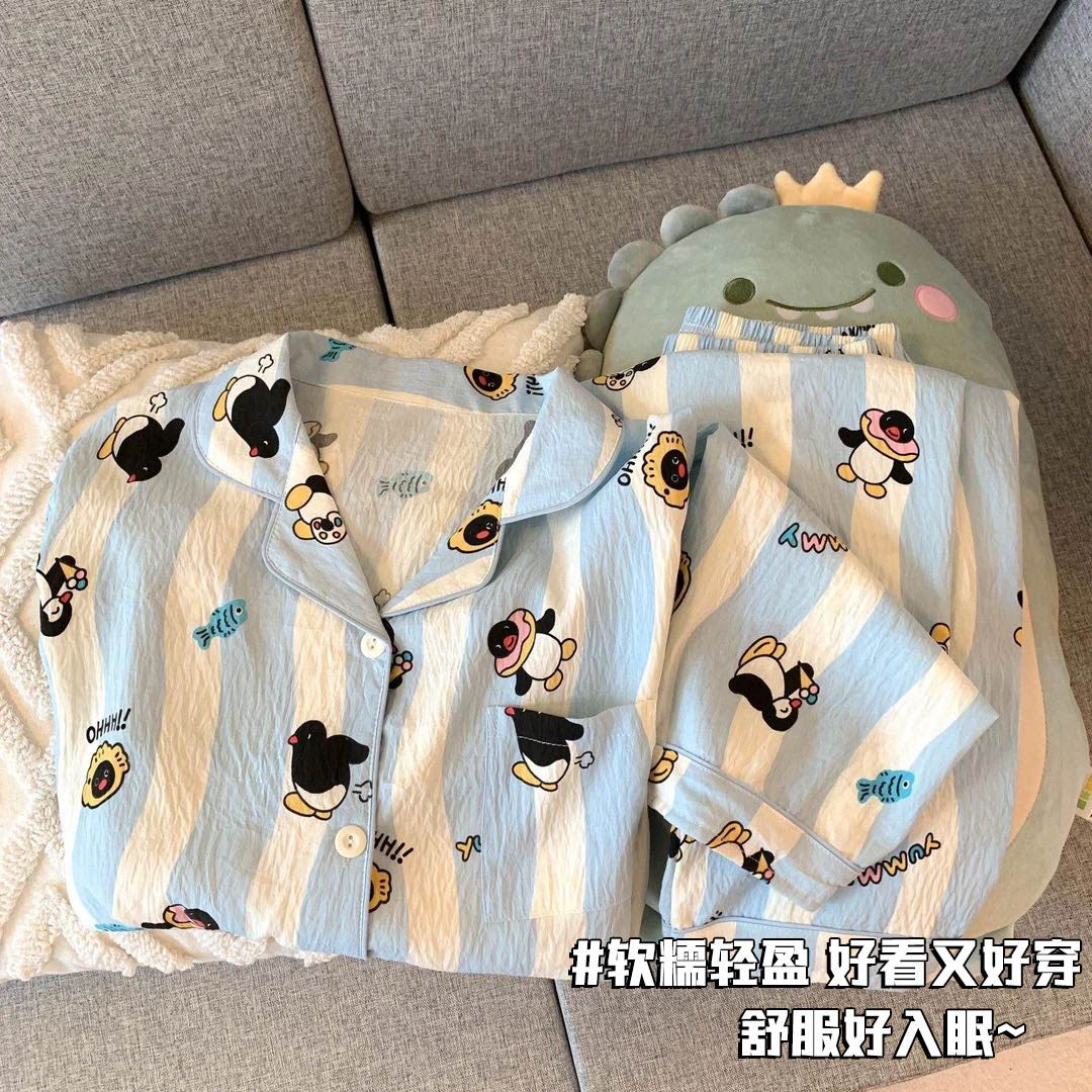 儿童柔软睡衣春秋季新款长袖长裤