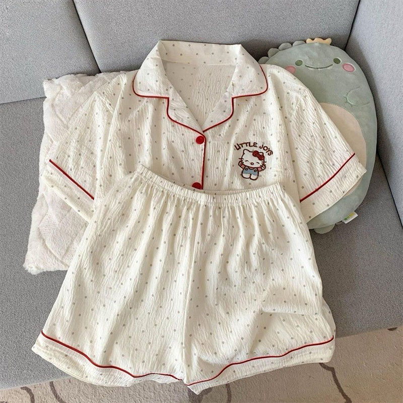 可爱凯蒂猫夏季女宝宝家居服套装