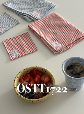 〈迷你碎片〉OSTT1722格子餐垫/杯垫简约ins氛围感家居餐垫