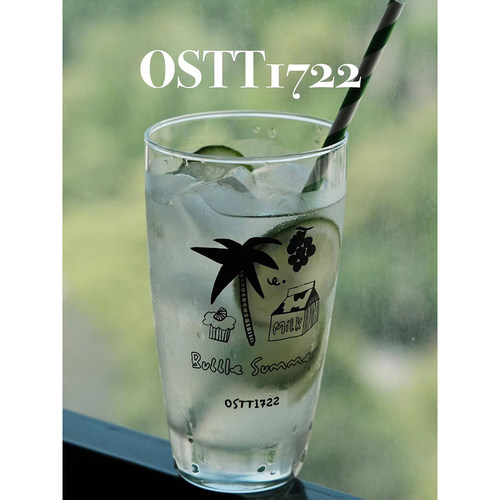 OSTT1722〈无尽夏日〉原创玻璃咖啡牛奶耐高温冷热ins插画简约杯