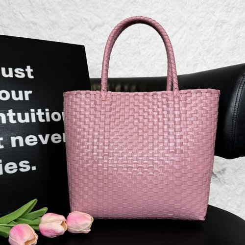 店长推荐马卡龙小清新彩色塑料编织包ins风小巧可爱手拎包野餐包