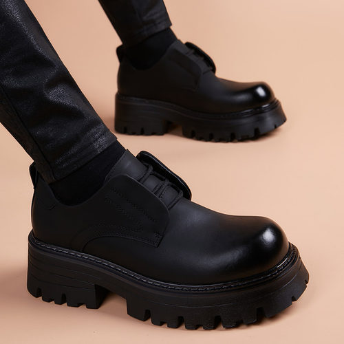 2024新款厚底内增高皮鞋男款青年真皮韩版英伦风帅气潮流超皮鞋