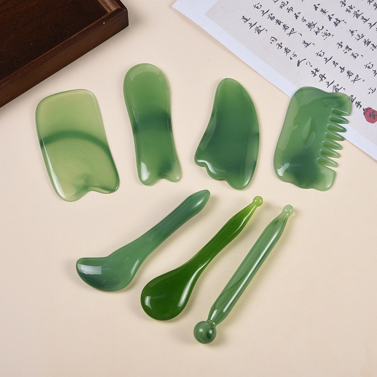 刮痧板面部眼部头疗七件套