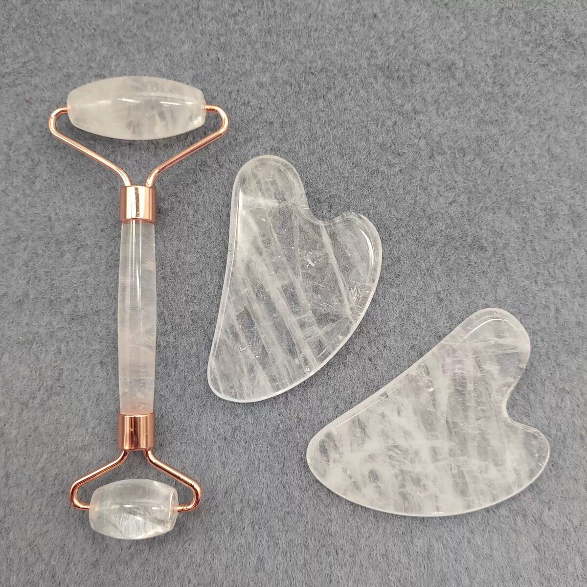 天然玉石脸部按摩滚轮仪器滚珠神器粉晶瘦脸女手动提拉美容面部
