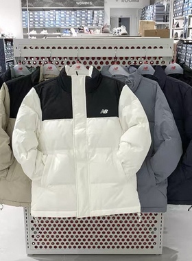 New Balance宽松保暖防风立领鸭绒运动休闲羽绒服男款AMJ53390-BK