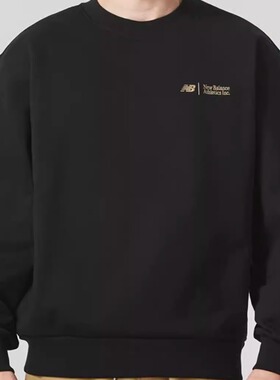 New Balance 时尚圆领休闲卫衣 男款 黑色 AMT44325
