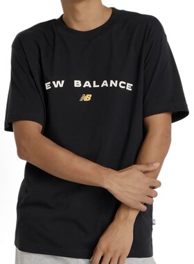 New Balance 徽标圆领宽松短袖T恤 男款 黑色MT51506-BK