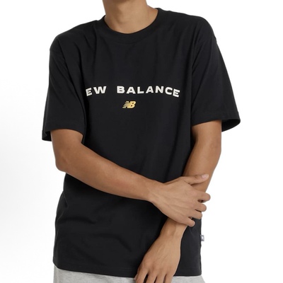 New Balance 徽标圆领宽松短袖T恤 男款 黑色MT51506-BK