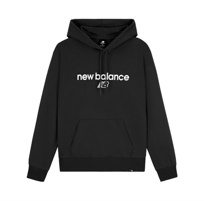 NewBalance字母宽松连帽卫衣黑色